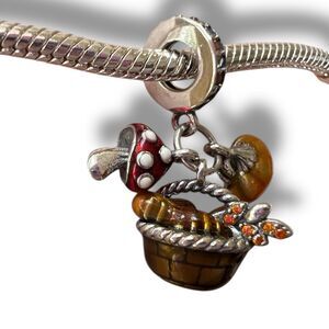 Autumn Harvest Basket S925 Sterling Silver Pandora Moments Compatible Charm